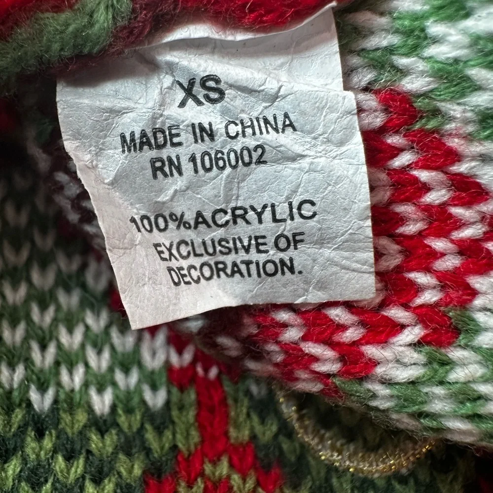 Festive Red and Green Dog Sweater